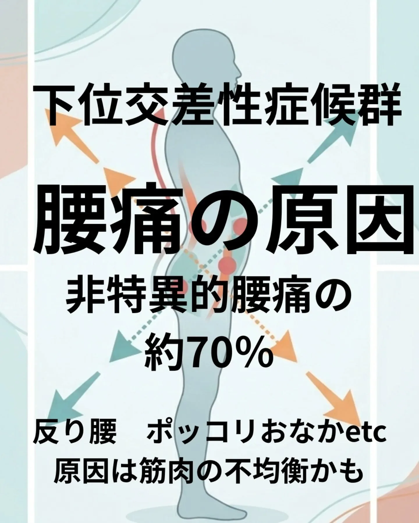 腰痛の根本原因は、、、筋肉の不均衡による姿勢不良かも！